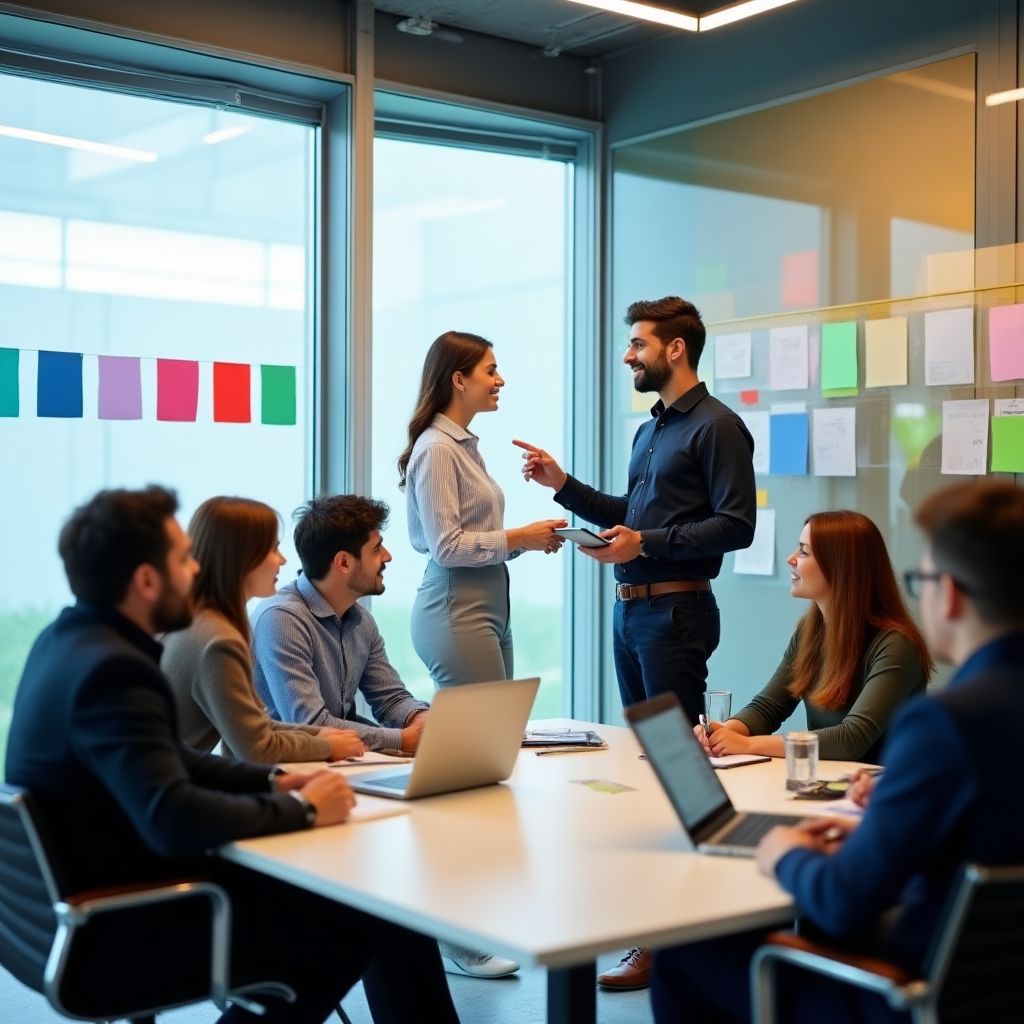Sesión de planificación estratégica con cliente